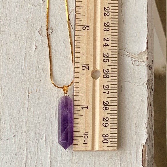 18 KG Gold Necklace with Amethyst Pendant - Picture 9 of 11